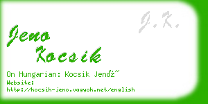 jeno kocsik business card